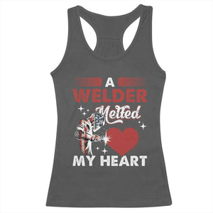 Funny Welding Welder Wife Girlfriend Racerback Tank Top TS14 Dark Heather Print Your Wear