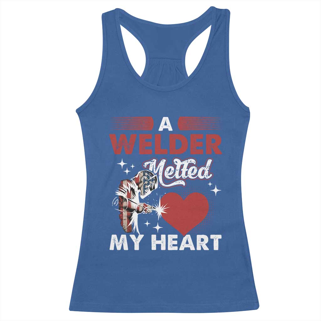 Funny Welding Welder Wife Girlfriend Racerback Tank Top TS14 Royal Blue Print Your Wear
