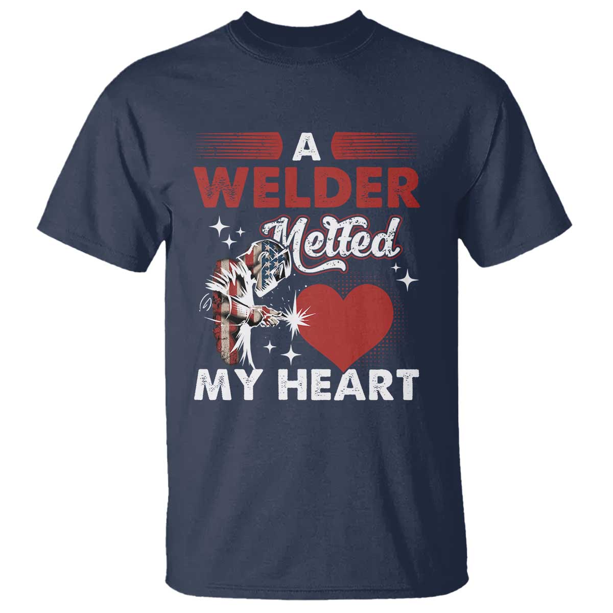 Funny Welding Welder Wife Girlfriend T Shirt TS14 Navy Print Your Wear