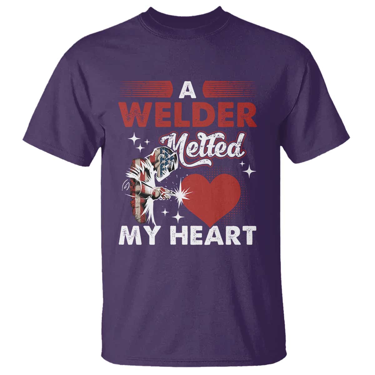 Funny Welding Welder Wife Girlfriend T Shirt TS14 Purple Print Your Wear