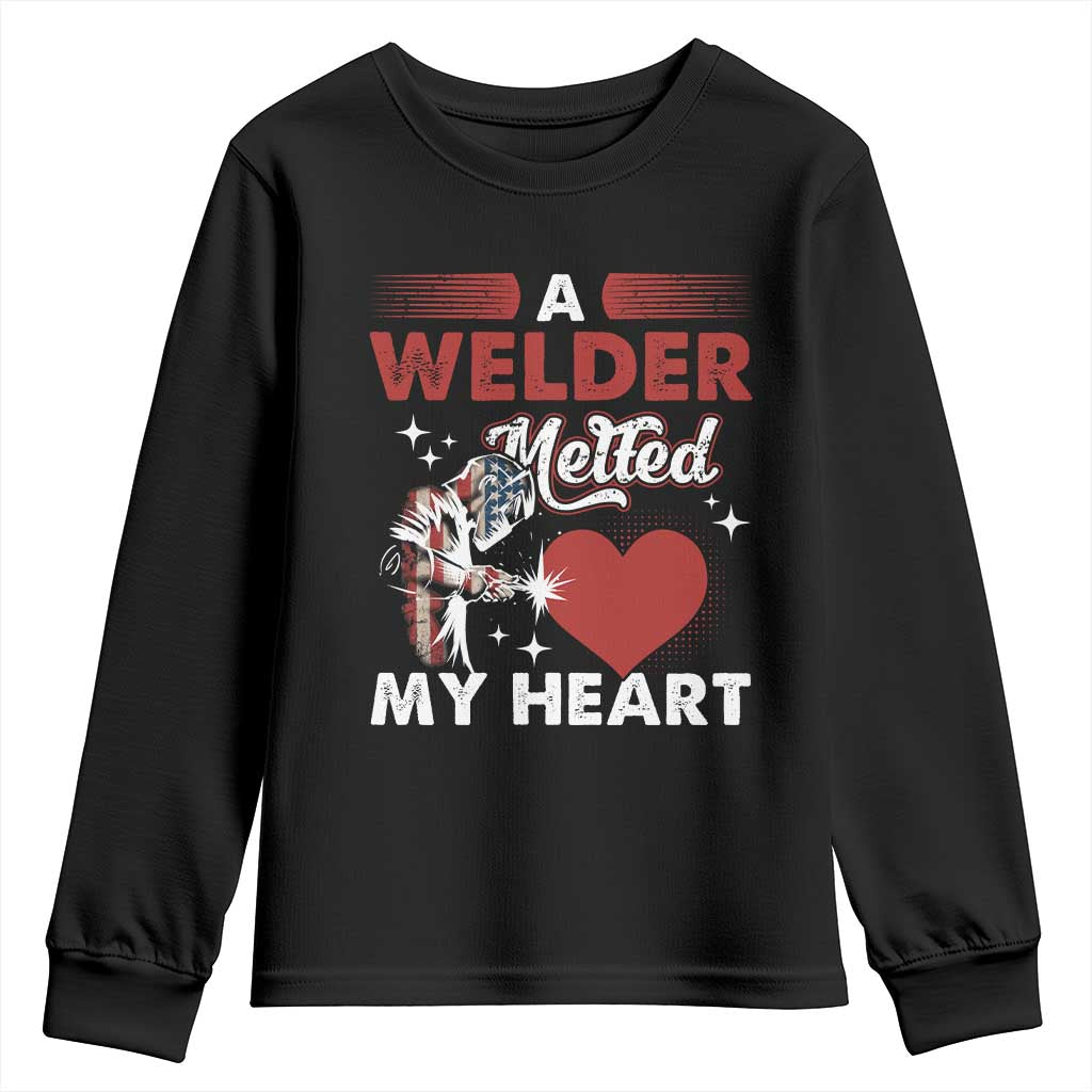 Funny Welding Welder Wife Girlfriend Youth Sweatshirt TS14 Black Print Your Wear