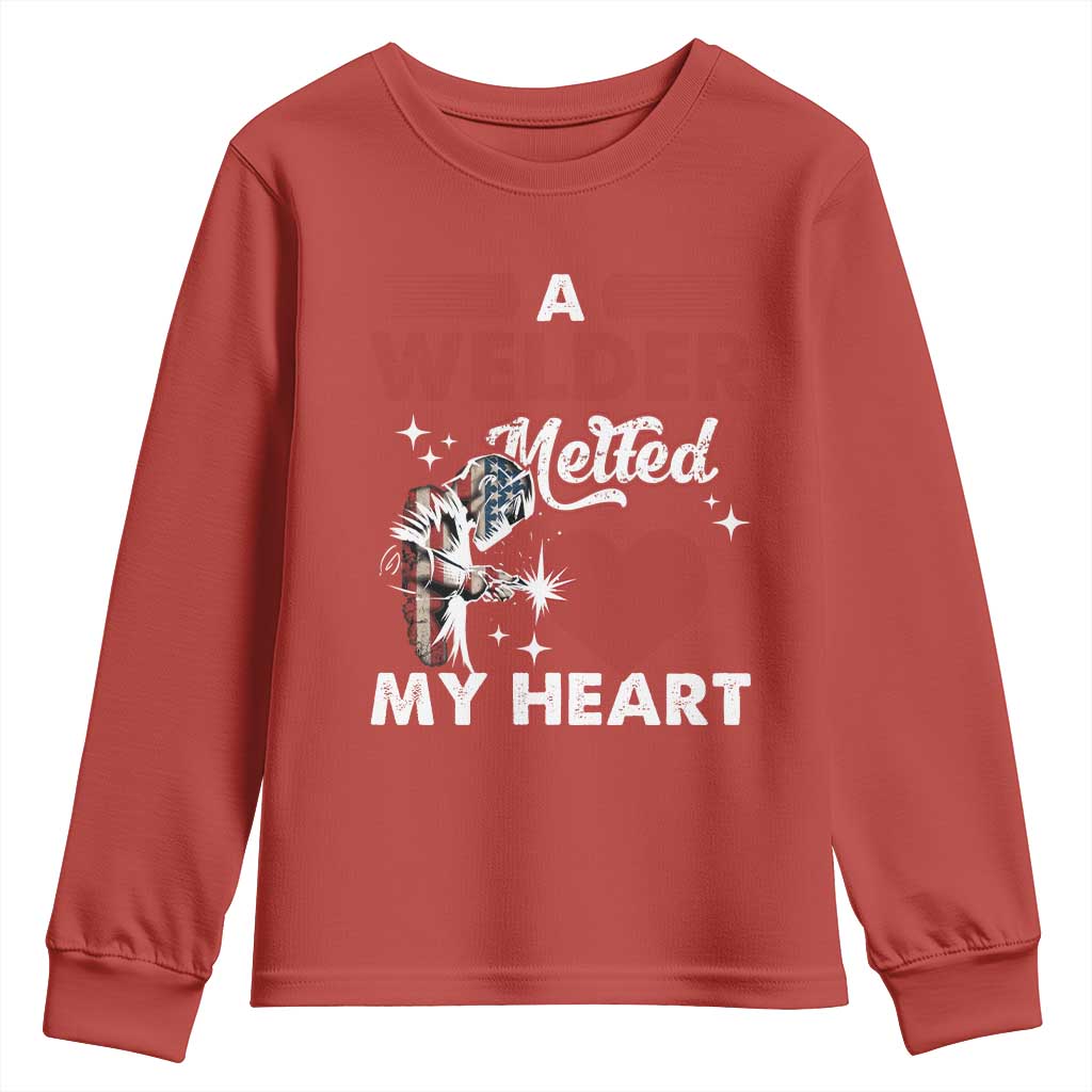 Funny Welding Welder Wife Girlfriend Youth Sweatshirt TS14 Red Print Your Wear