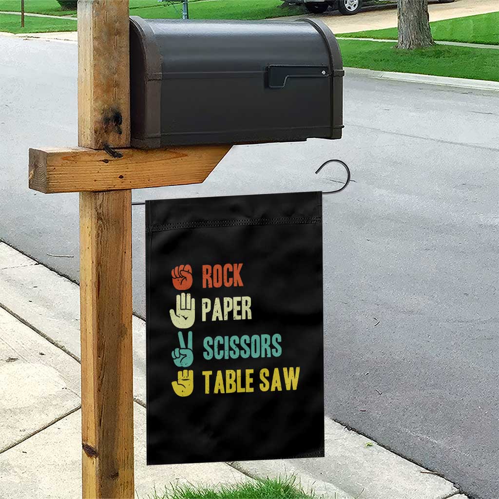 Funny Woodworker Garden Flag Rock Paper Scissors Table Saw TS14 Print Your Wear