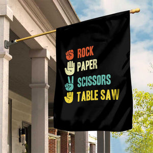 Funny Woodworker Garden Flag Rock Paper Scissors Table Saw TS14 Print Your Wear