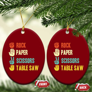 Funny Woodworker Ceramic Ornament Rock Paper Scissors Table Saw TS14 Print Your Wear