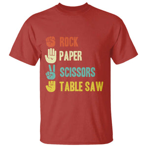 Funny Woodworker T Shirt Rock Paper Scissors Table Saw TS14 Red Print Your Wear