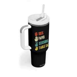 Funny Woodworker Tumbler With Handle Rock Paper Scissors Table Saw TS14 Print Your Wear