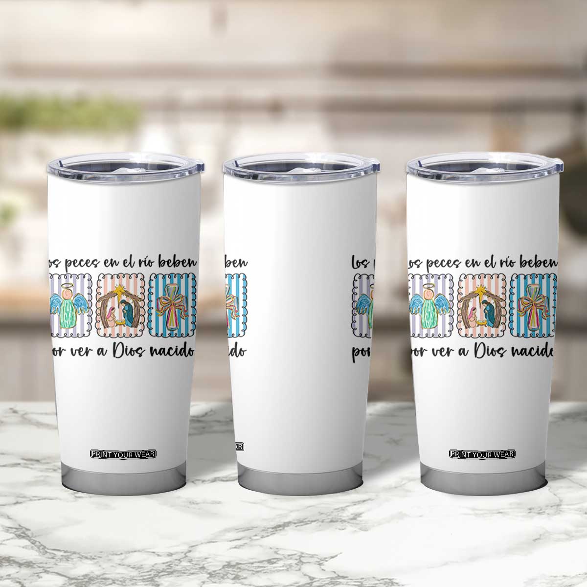 Nativity Scene Christian Christmas Tumbler Cup Feliz Navidad TS14 Print Your Wear