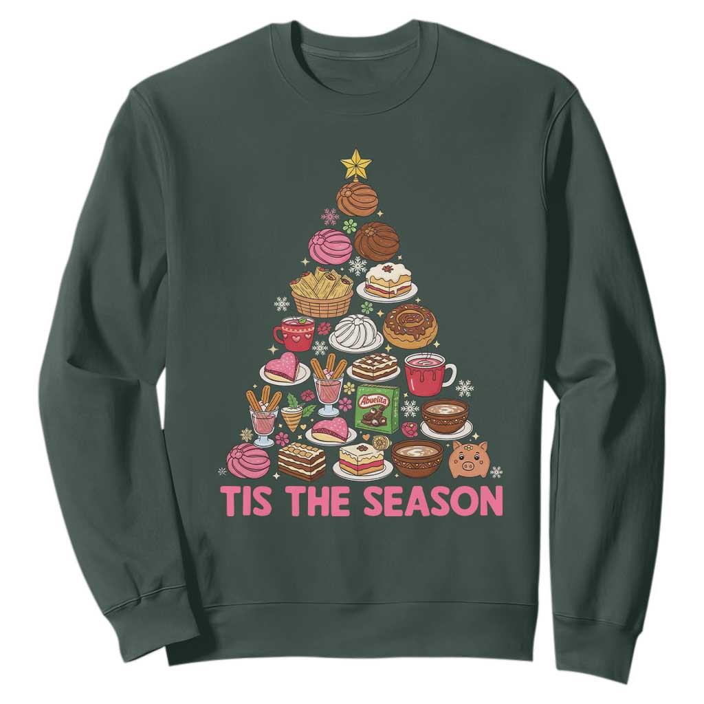 Tis The Season Mexican Christmas Sweatshirt TS14 Dark Forest Green Print Your Wear