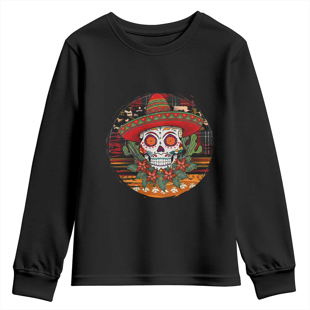Sugar Skull Mexican Christmas Youth Sweatshirt TS14 Black Print Your Wear
