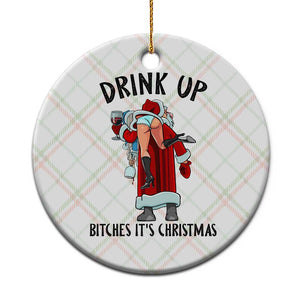 Funny Christmas Wine Ceramic Ornament Drink Up Bitches It Is Christmas TS14 1pc Christmas Plaid Print Your Wear