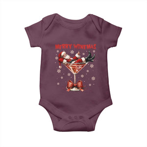 Funny Christmas Wine Baby Onesie Santa Feeling Xmas TS14 Maroon Print Your Wear