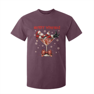 Funny Christmas Wine T Shirt For Kid Santa Feeling Xmas TS14 Maroon Print Your Wear