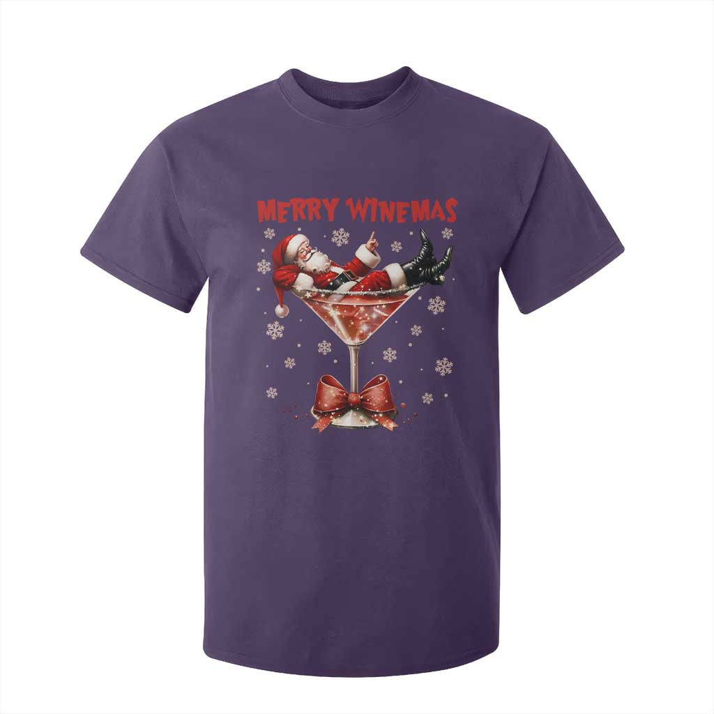 Funny Christmas Wine T Shirt For Kid Santa Feeling Xmas TS14 Purple Print Your Wear