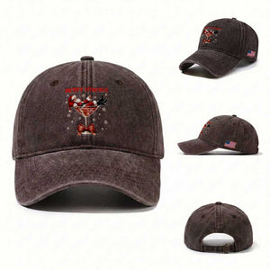 Funny Christmas Wine Washed Cotton Baseball Cap Santa Feeling Xmas TS14 Washed Cap Universal Fit Dark Brown Print Your Wear