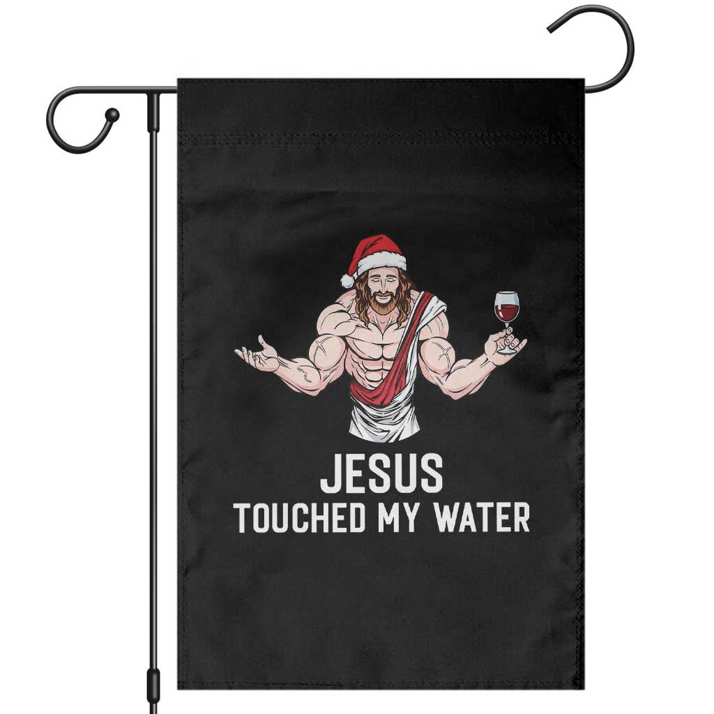 Funny Christmas Wine Garden Flag Jesus Drank Wine TS14 Black Print Your Wear