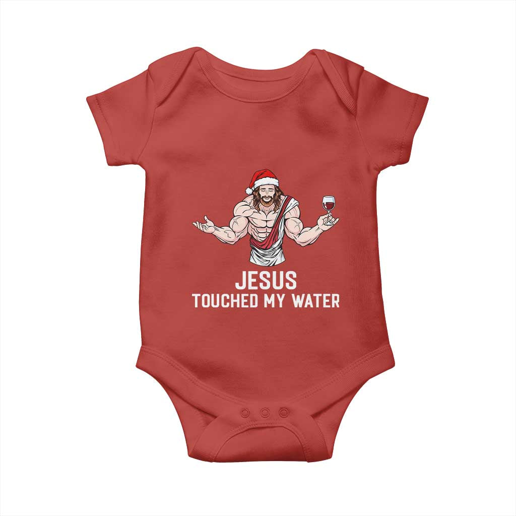 Funny Christmas Wine Baby Onesie Jesus Drank Wine TS14 Red Print Your Wear