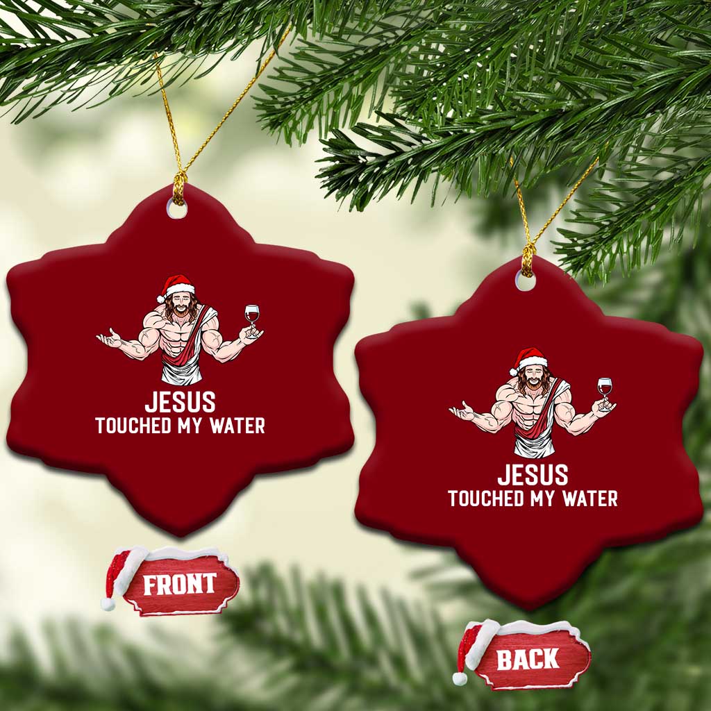 Funny Christmas Wine Ceramic Ornament Jesus Drank Wine TS14 Print Your Wear