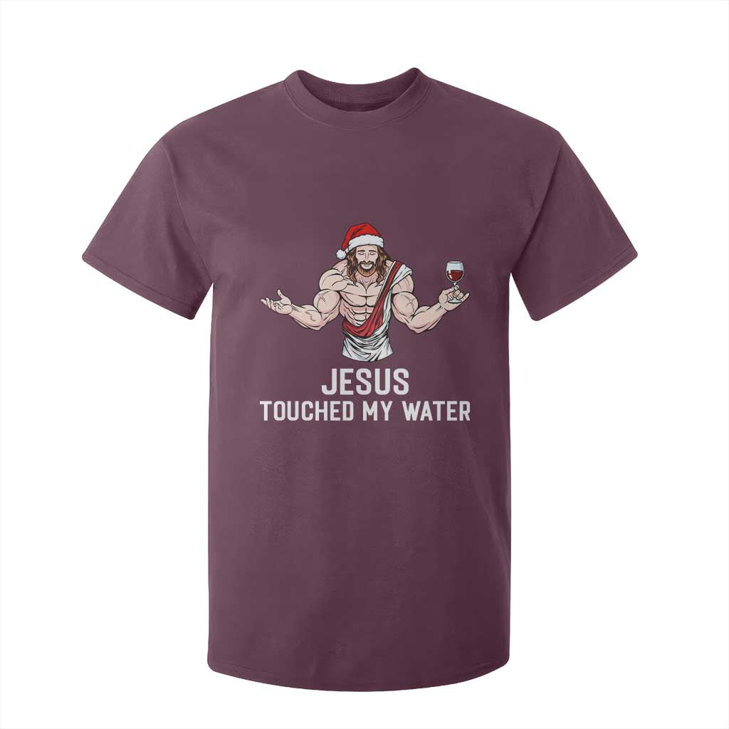 Funny Christmas Wine T Shirt For Kid Jesus Drank Wine TS14 Maroon Print Your Wear