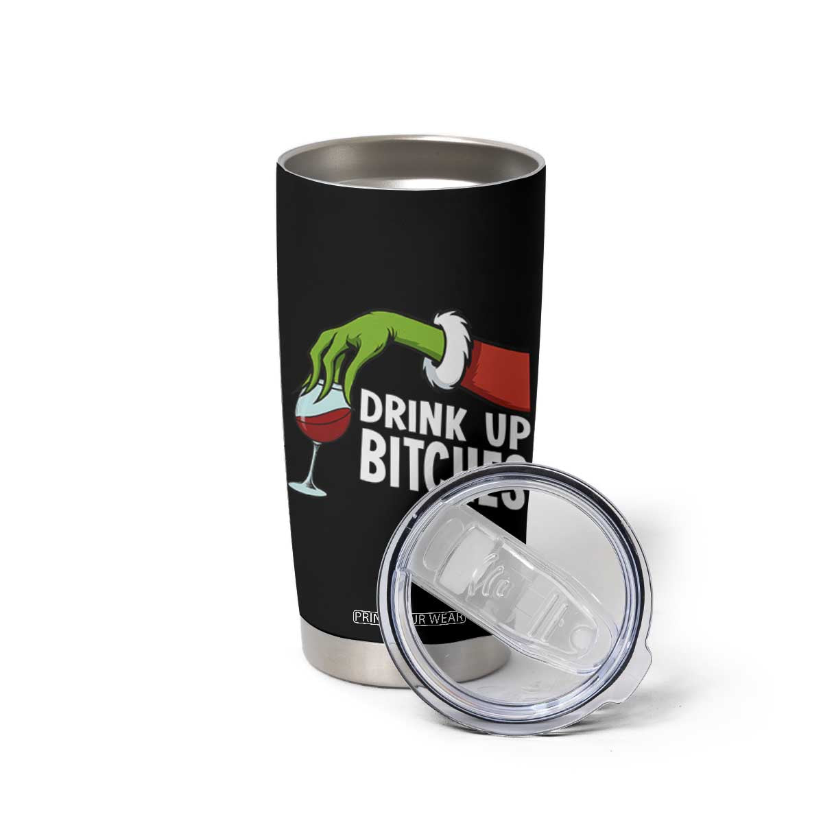 Funny Christmas Wine Tumbler Cup Drink Up Bitches TS14 Print Your Wear