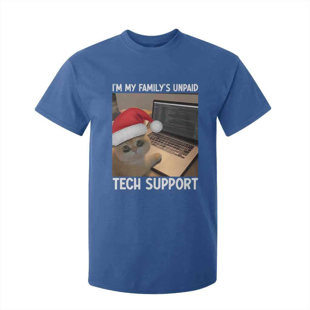 Funny Tech Support Cat Christmas T Shirt For Kid TS14 Royal Blue Print Your Wear
