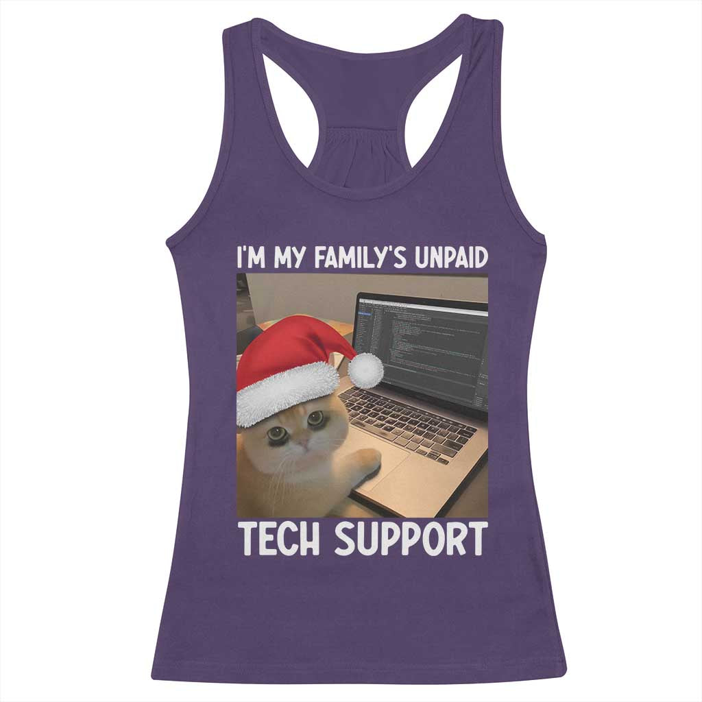 Funny Tech Support Cat Christmas Racerback Tank Top TS14 Purple Print Your Wear