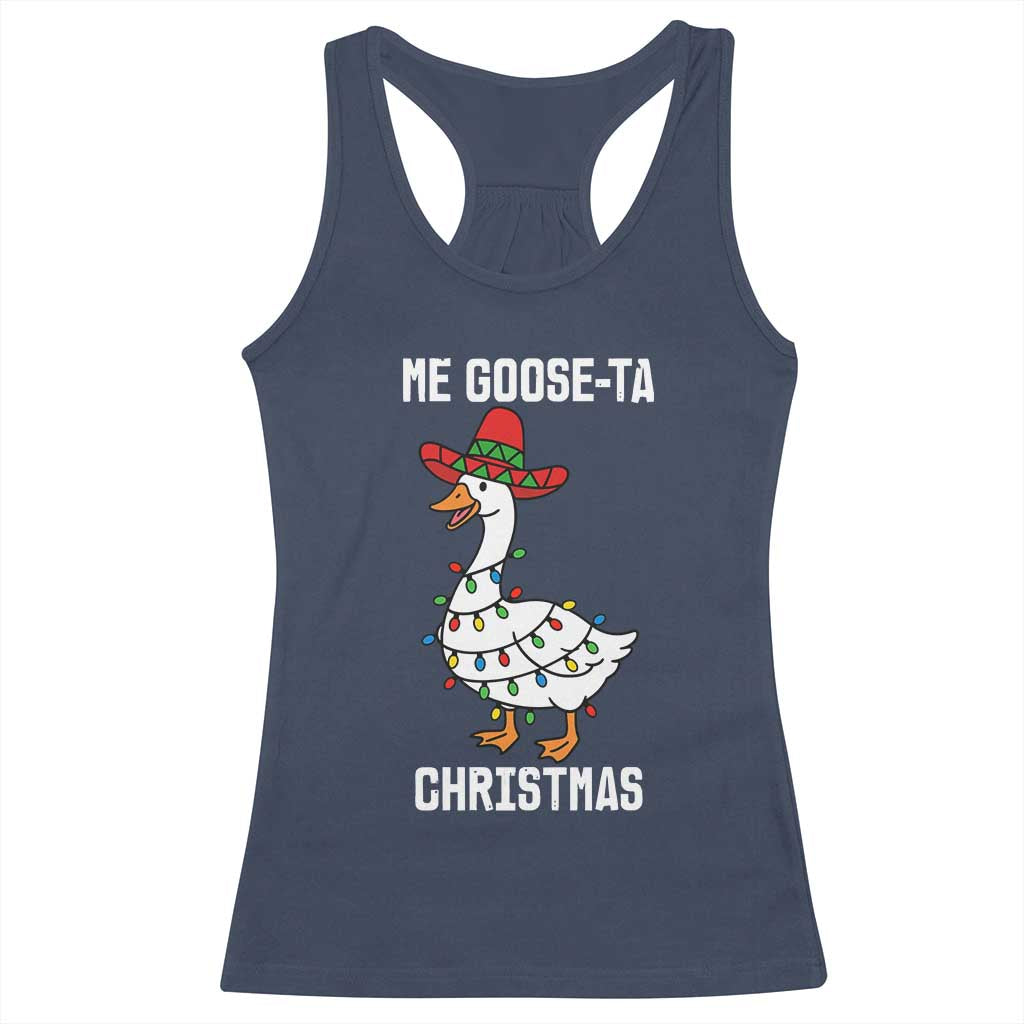Me Goose Ta Racerback Tank Top Funny Mexican Christmas TS14 Navy Print Your Wear
