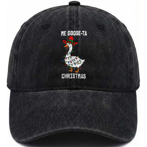 Me Goose Ta Washed Cotton Baseball Cap Funny Mexican Christmas TS14 Washed Cap Universal Fit Black Print Your Wear