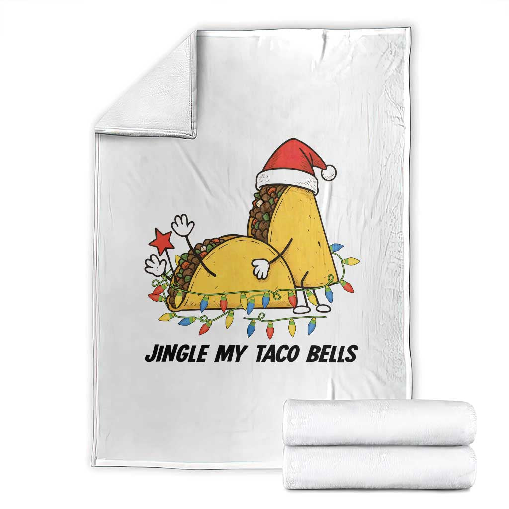 Funny Taco Christmas Throw Blanket Jingle My Taco Bells TS14 White Print Your Wear