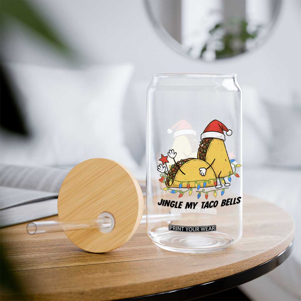 Funny Taco Christmas Glass Can Jingle My Taco Bells TS14 Print Your Wear