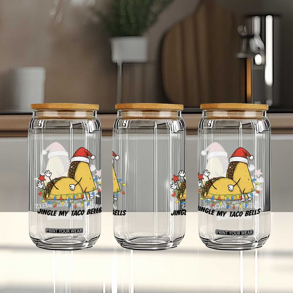 Funny Taco Christmas Glass Can Jingle My Taco Bells TS14 Print Your Wear