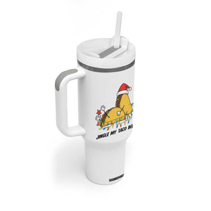 Funny Taco Christmas Tumbler With Handle Jingle My Taco Bells TS14 Print Your Wear
