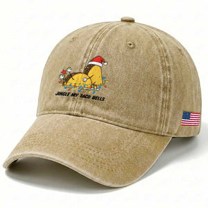 Funny Taco Christmas Washed Cotton Baseball Cap Jingle My Taco Bells TS14 Print Your Wear