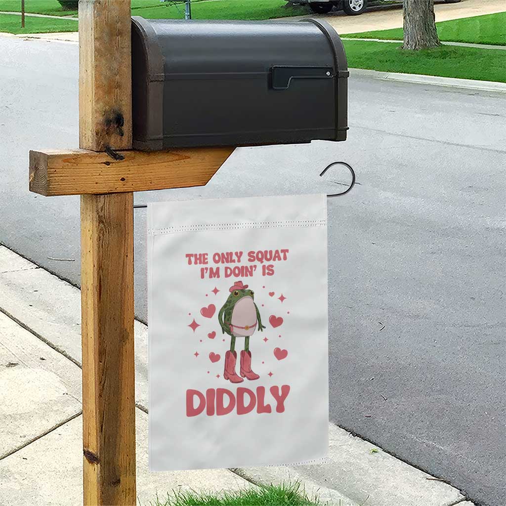 Funny Cowboy Frog Garden Flag The Only Squat I'm Doin' Is Diddly TS14 Print Your Wear
