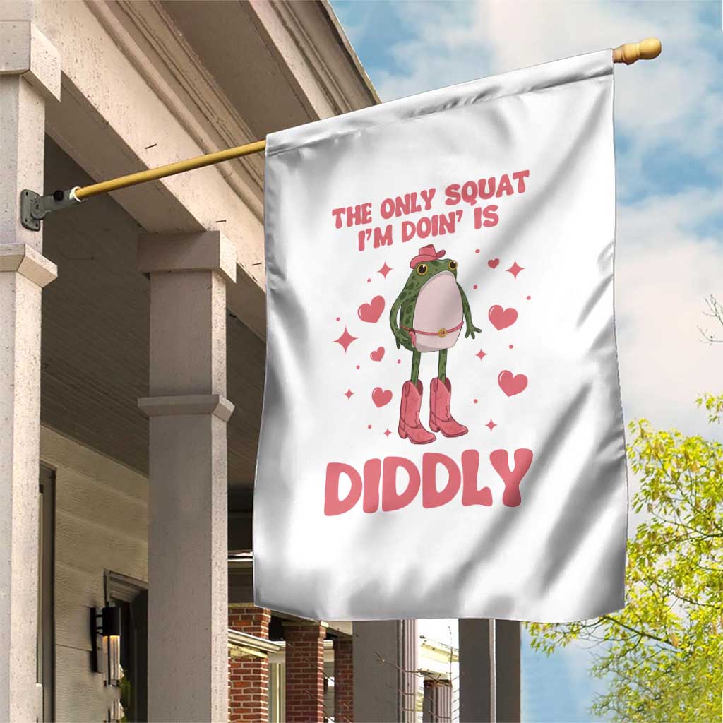 Funny Cowboy Frog Garden Flag The Only Squat I'm Doin' Is Diddly TS14 Print Your Wear