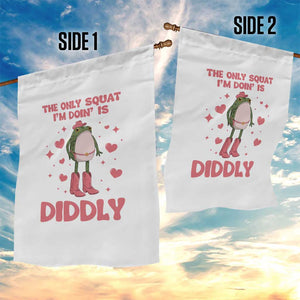 Funny Cowboy Frog Garden Flag The Only Squat I'm Doin' Is Diddly TS14 Print Your Wear