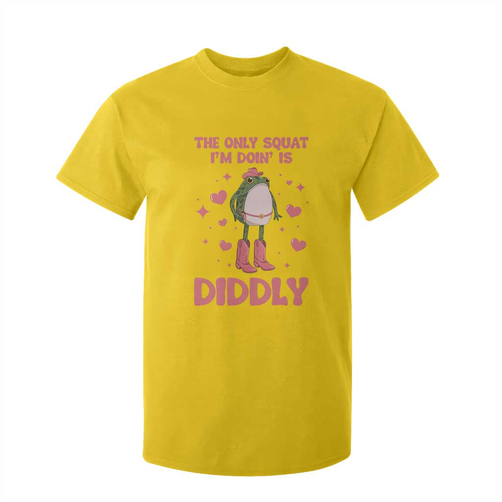 Funny Cowboy Frog T Shirt For Kid The Only Squat I'm Doin' Is Diddly TS14 Daisy Print Your Wear