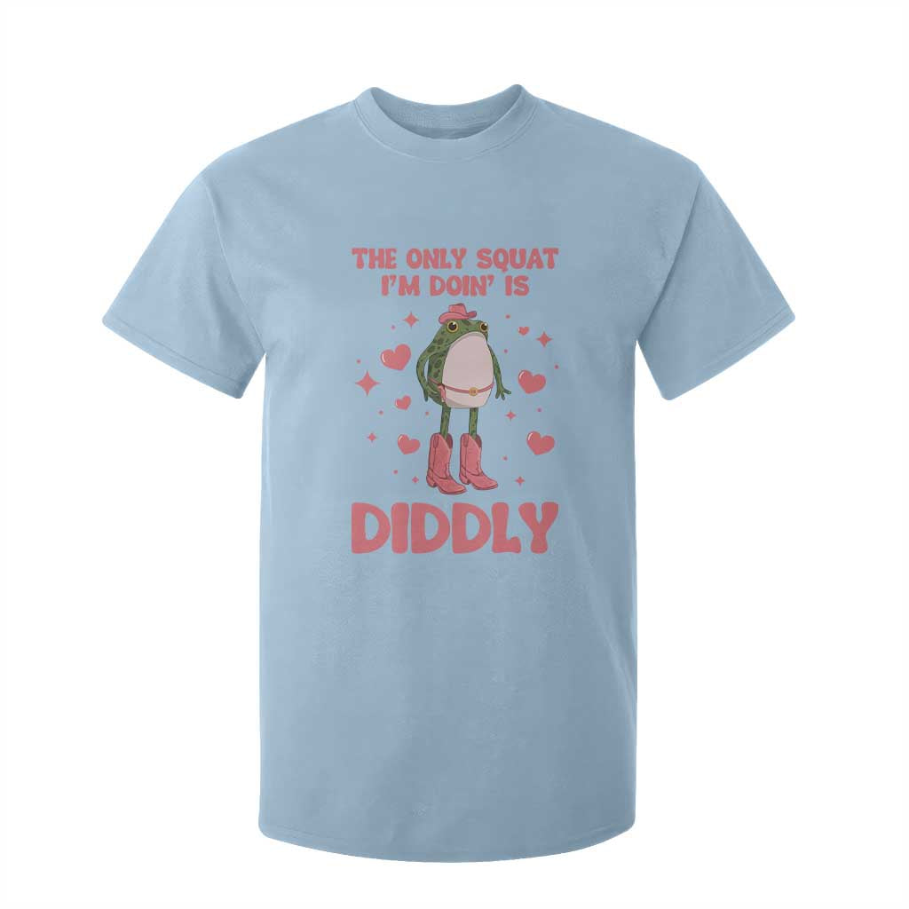 Funny Cowboy Frog T Shirt For Kid The Only Squat I'm Doin' Is Diddly TS14 Light Blue Print Your Wear