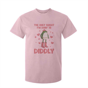 Funny Cowboy Frog T Shirt For Kid The Only Squat I'm Doin' Is Diddly TS14 Light Pink Print Your Wear