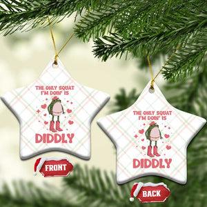 Funny Cowboy Frog Ceramic Ornament The Only Squat I'm Doin' Is Diddly TS14 Print Your Wear