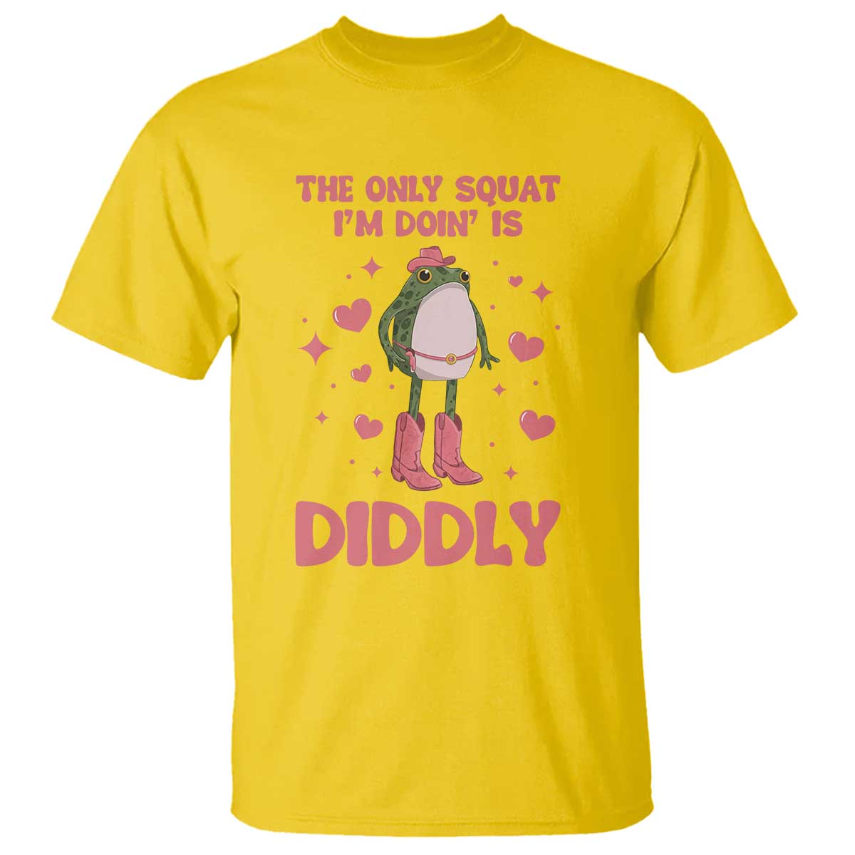 Funny Cowboy Frog T Shirt The Only Squat I'm Doin' Is Diddly TS14 Daisy Print Your Wear