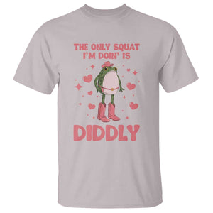 Funny Cowboy Frog T Shirt The Only Squat I'm Doin' Is Diddly TS14 Ice Gray Print Your Wear