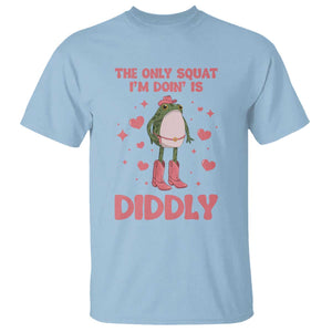 Funny Cowboy Frog T Shirt The Only Squat I'm Doin' Is Diddly TS14 Light Blue Print Your Wear