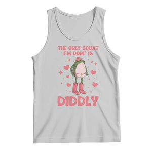 Funny Cowboy Frog Tank Top The Only Squat I'm Doin' Is Diddly TS14 Ash Print Your Wear