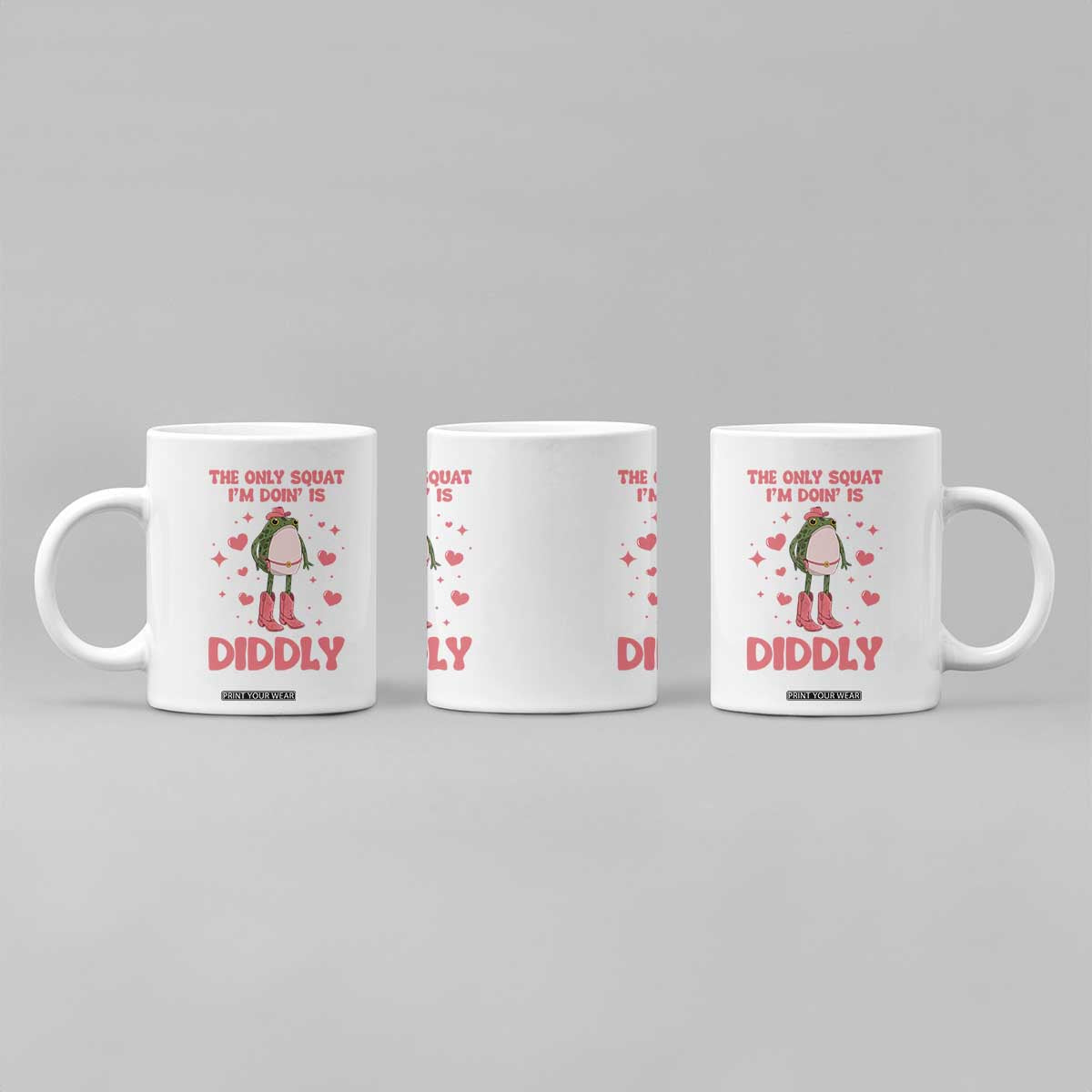 Funny Cowboy Frog Coffee Mug The Only Squat I'm Doin' Is Diddly TS14 Print Your Wear