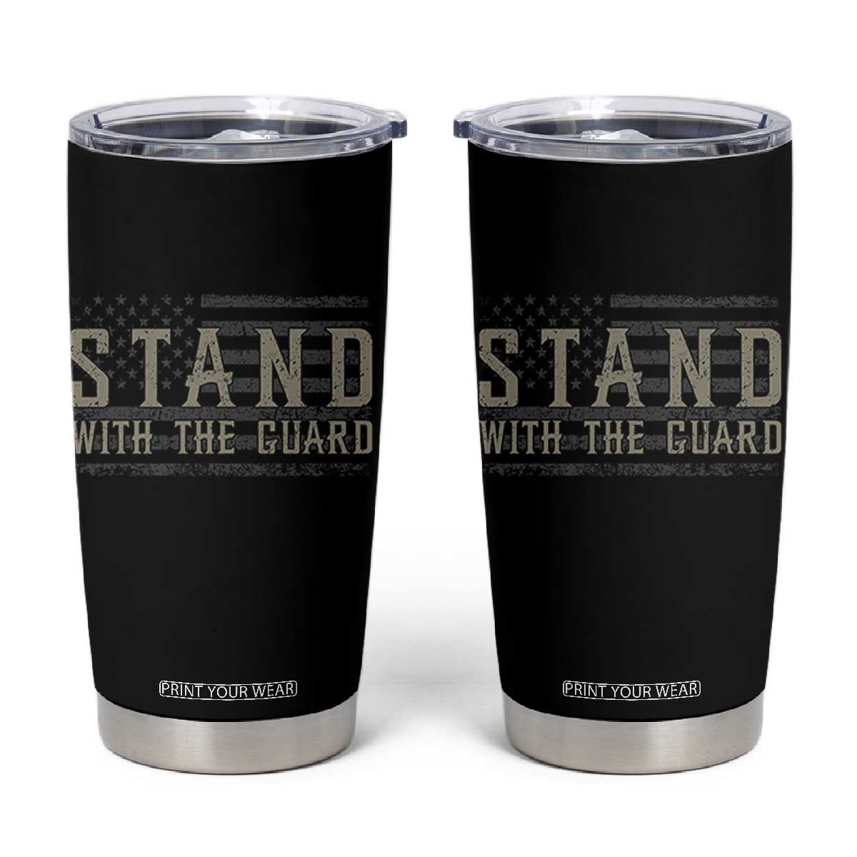 Stand With The Guard Tumbler Cup DC Guardsmen TS14 Black Print Your Wear
