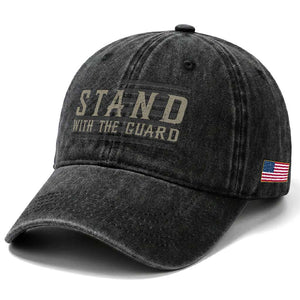Stand With The Guard Washed Cotton Baseball Cap DC Guardsmen TS14 Print Your Wear