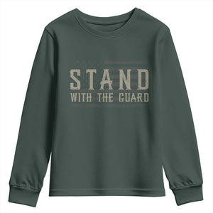 Stand With The Guard Youth Sweatshirt DC Guardsmen TS14 Dark Forest Green Print Your Wear