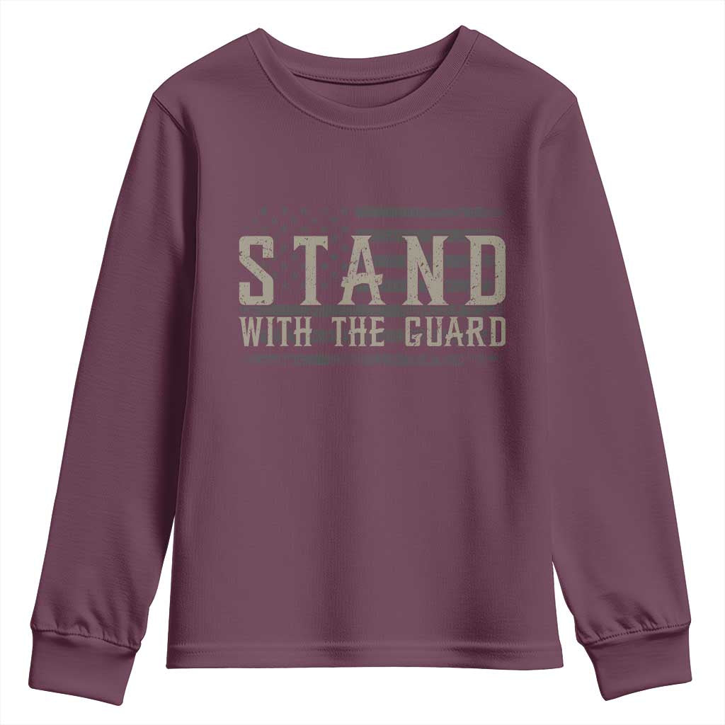 Stand With The Guard Youth Sweatshirt DC Guardsmen TS14 Maroon Print Your Wear