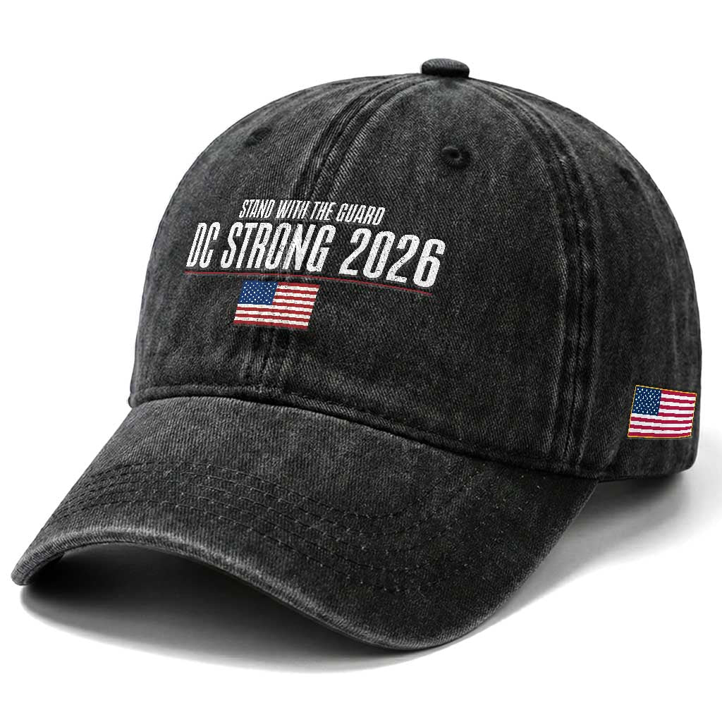 Stand With The Guard Washed Cotton Baseball Cap DC Guardsmen 2026 TS14 Print Your Wear